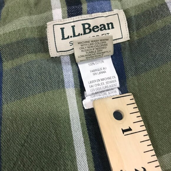 LL Bean Standard Fit Corduroy Plaid Flannel Lined Pants Olive Outdoor 38 x 30 - Picture 6 of 12